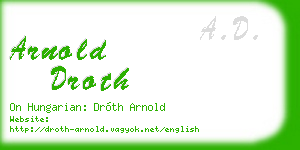 arnold droth business card